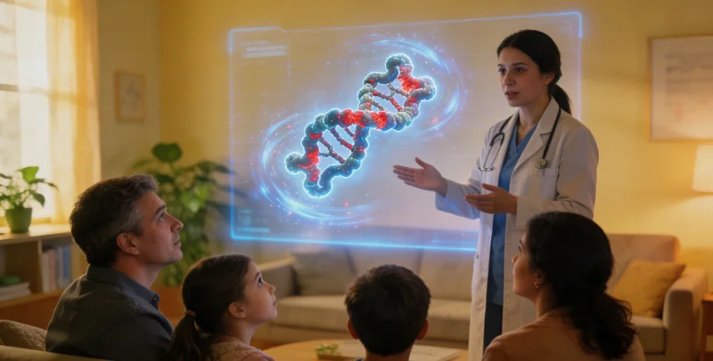 邛崃遗传咨询师向患者解释视网膜