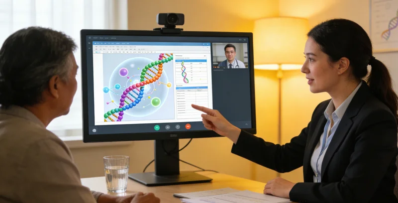 辛集市民在遗传咨询门诊与医生交