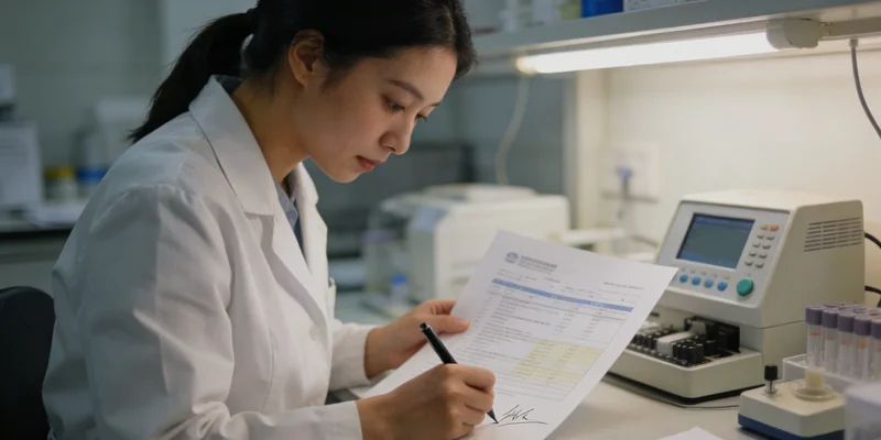 上海医生与患者共同查看BRCA