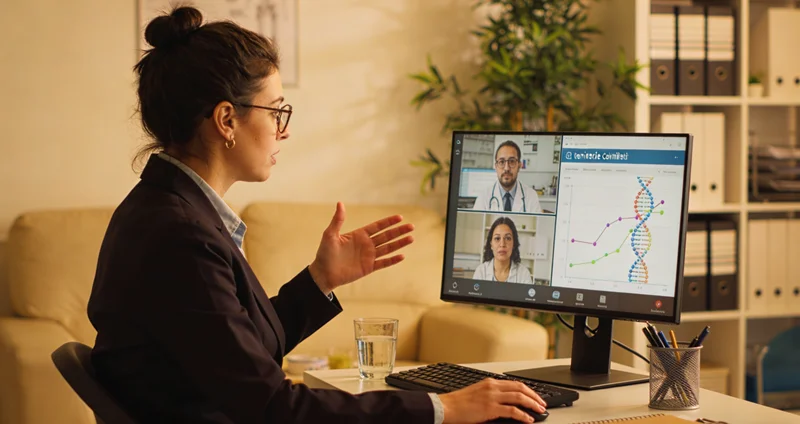 凌海家庭进行遗传健康咨询场景