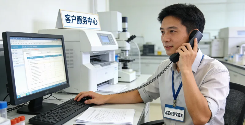 昆明家庭与医生共同查看基因检测