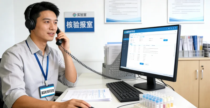 正蓝医院内医生与患者进行遗传咨