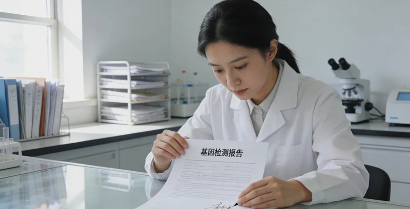 晋江市民与医生共同查看基因检测