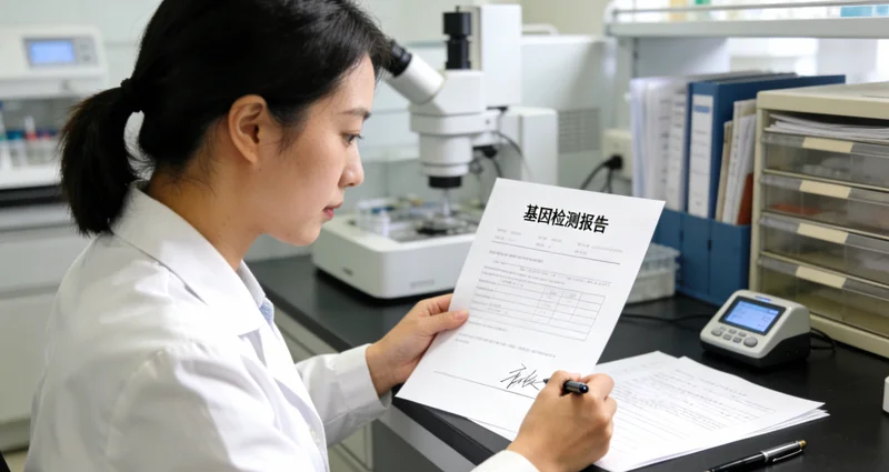 新余家庭与遗传咨询师共同查看基