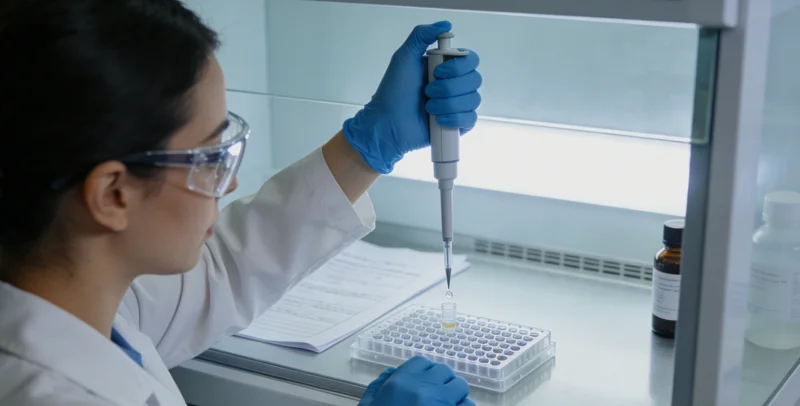 灯塔检测中心护士进行无创血液样