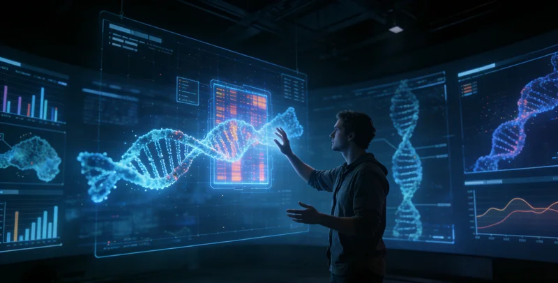 高科技基因测序实验室工作场景