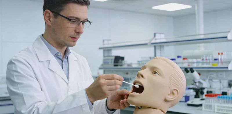 正镶白旗基因检测采样现场，护士