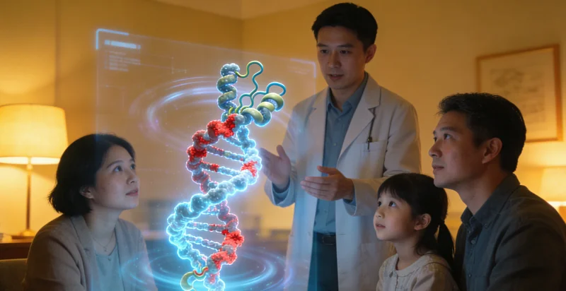 库车女性与医生进行家庭健康咨询