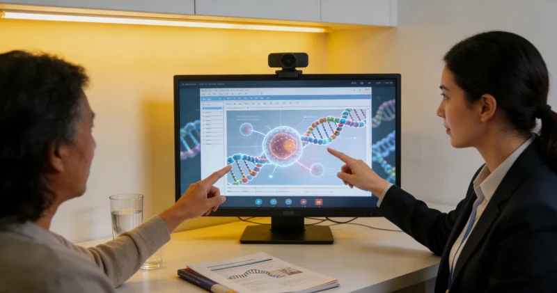 专家在辛集为客户解读基因检测报