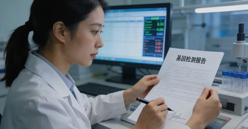 陆丰居民查看基因检测报告并与医