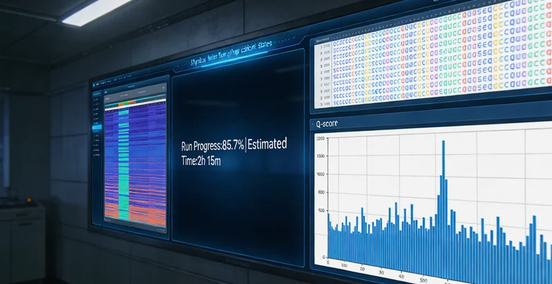 基因检测实验室技术人员进行数据