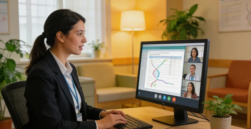 张家口家庭进行遗传咨询场景