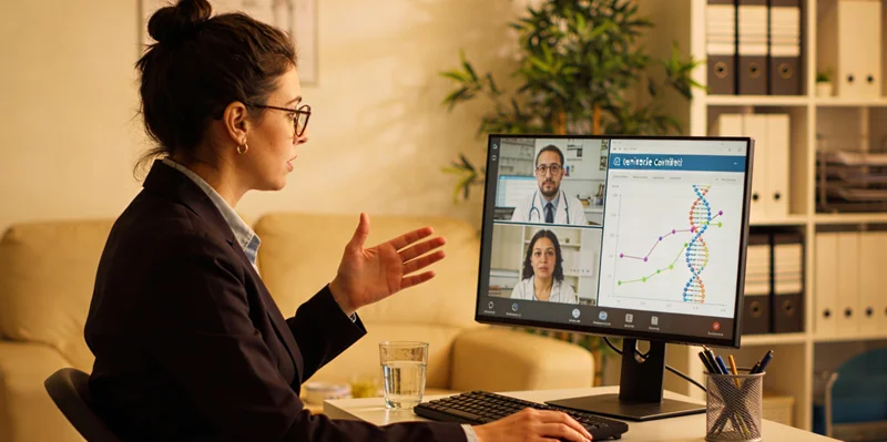 龙口中年女性进行遗传咨询现场场