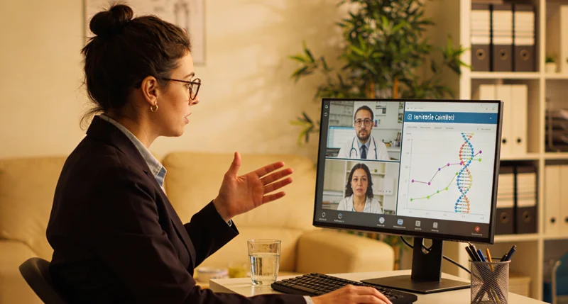 崇州遗传咨询师与女性进行面对面