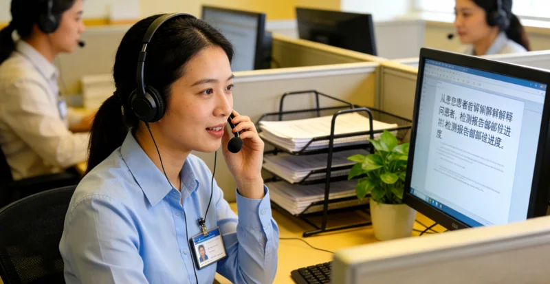 杭州家庭在医生指导下共同查看基