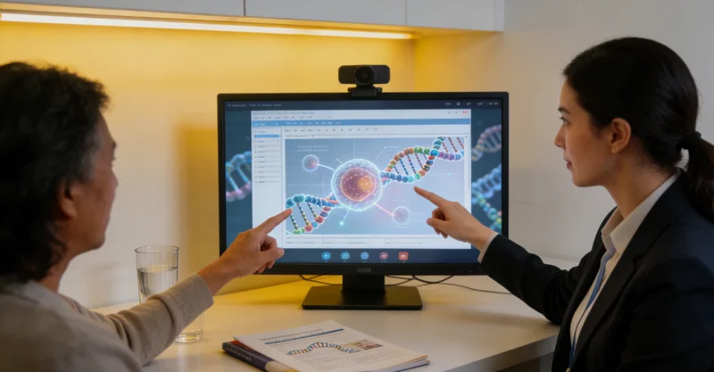 锡林浩特医生在诊室为患者解读基