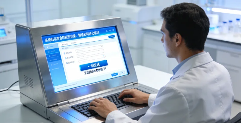 邛崃居民查看肾脏体检报告并与医