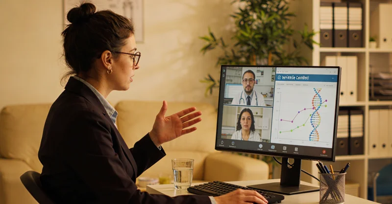 南宫居民与医生进行遗传咨询沟通