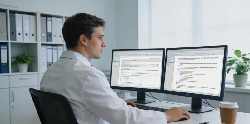 庐山女性在诊室查看甲状腺超声报