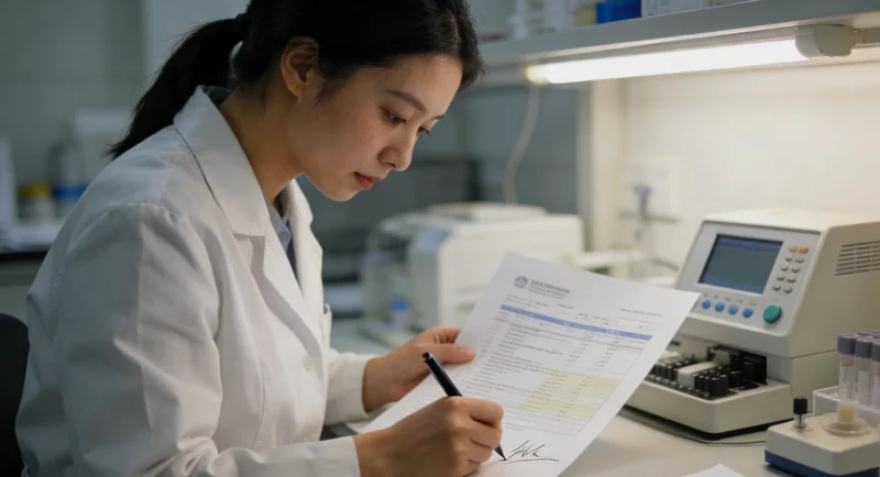 保定家庭共同查看基因检测报告并