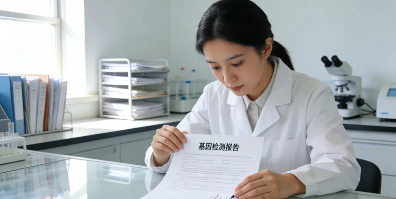 虎林家庭共同查看基因检测报告