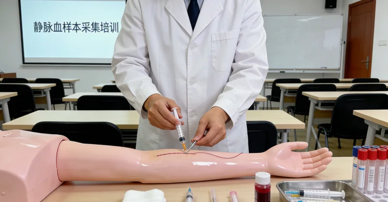 三门峡医院护士进行静脉采血用于