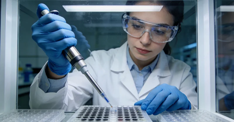 阿旗护士进行基因检测血液样本采