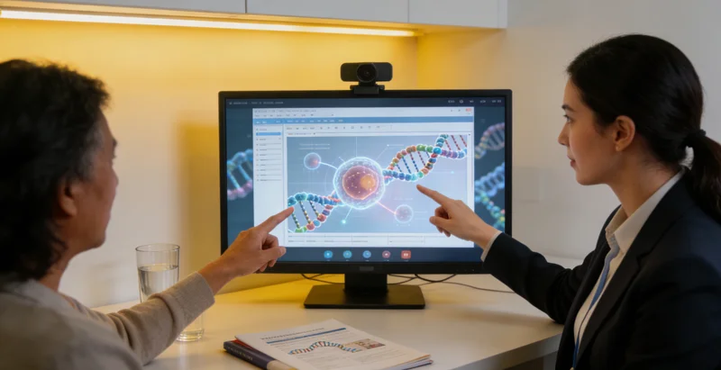 白城遗传咨询师与咨询者亲切交谈