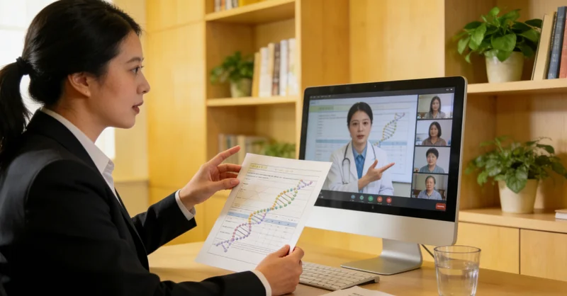 兴平遗传咨询师与女士沟通家族病