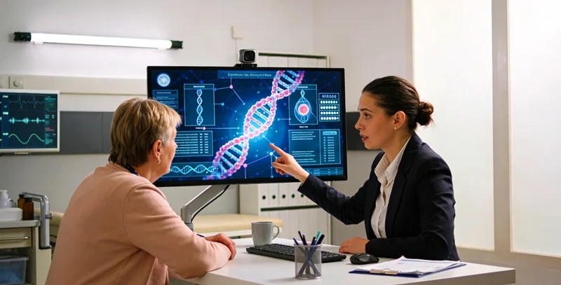 奈曼女性在医院向医生咨询遗传风