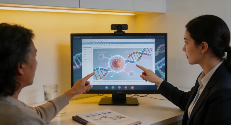 弥勒女性与医生进行家族病史咨询