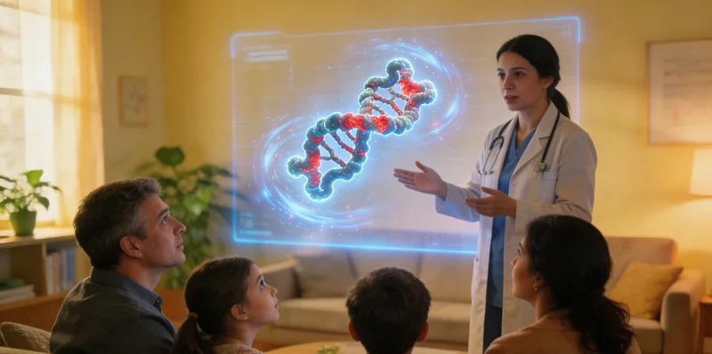 凌源医院医生与患者进行遗传咨询