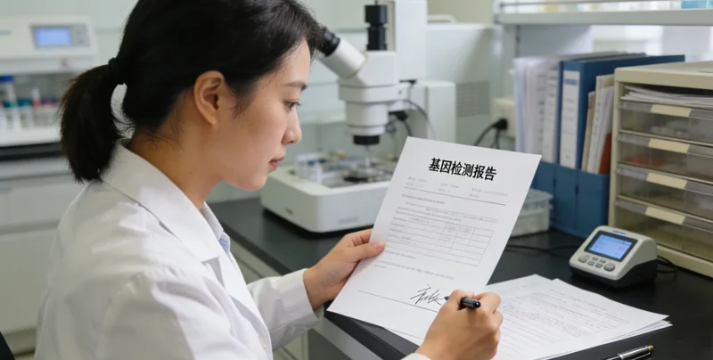 延边居民查看基因检测报告与医生