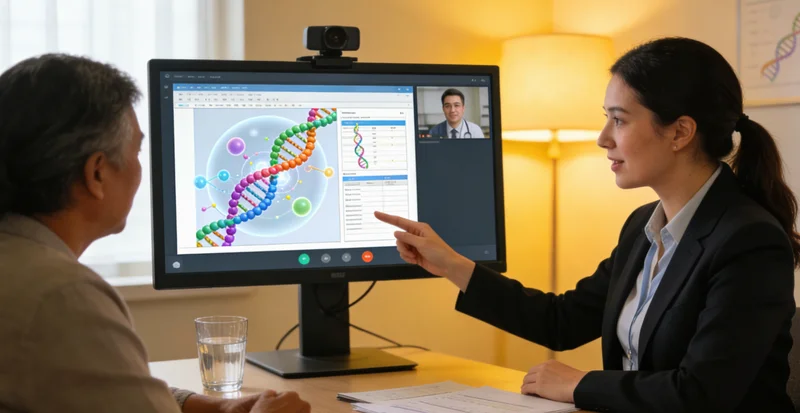 红河家庭与遗传咨询师共同查看基