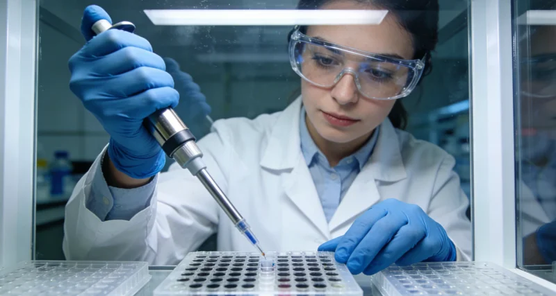 陆丰生殖中心实验室进行胚胎显微