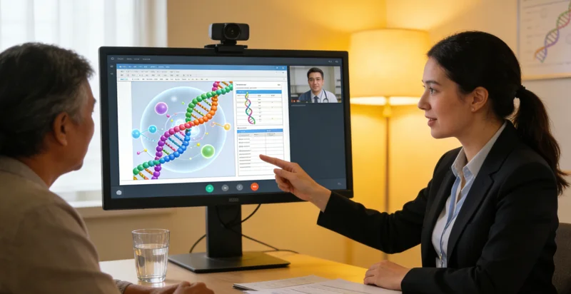 贺州医生与咨询者进行遗传咨询沟