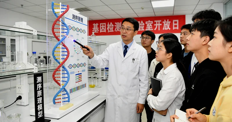 医生与霸州本地家庭进行遗传咨询