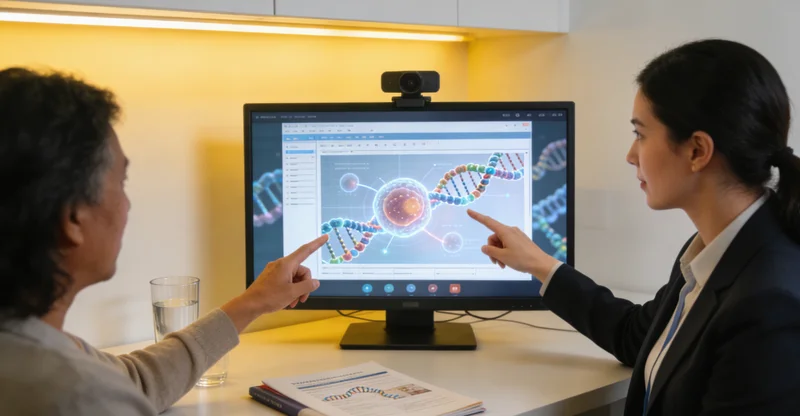 和龙医生为家庭进行遗传咨询示意