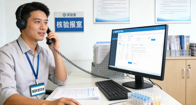 化州居民与医生共同查看基因检测