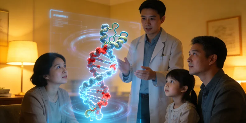 高安女性在医院进行遗传咨询问诊