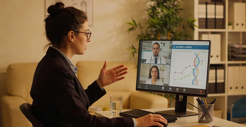 通化遗传咨询师与女性患者沟通乳