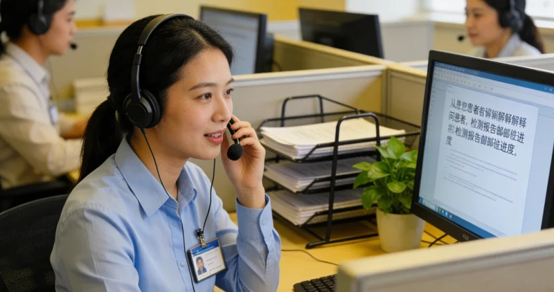 达旗医生与患者共同查看基因检测