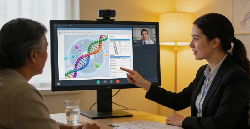三明家庭共同查看基因检测报告并
