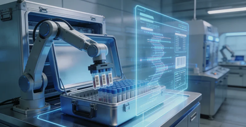 象征基因检测的DNA双螺旋结构