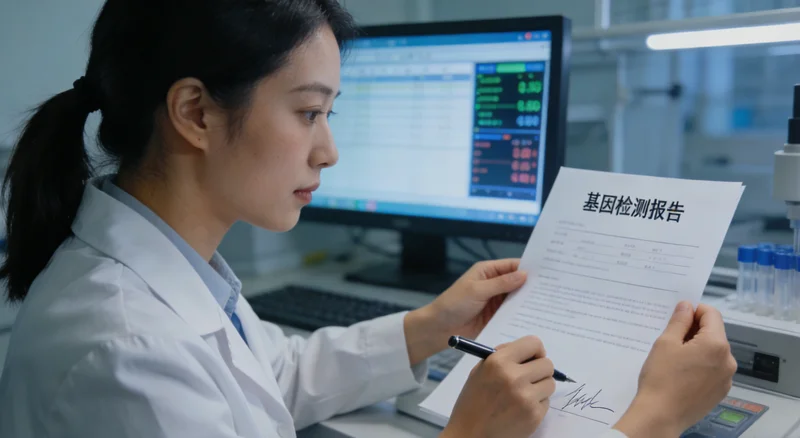 文山居民查看复杂的基因检测报告