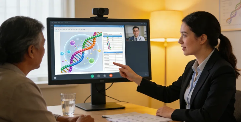 永康家庭接受遗传咨询师对基因报
