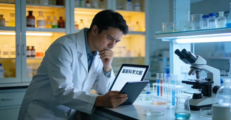 实验室技术人员进行基因测序数据