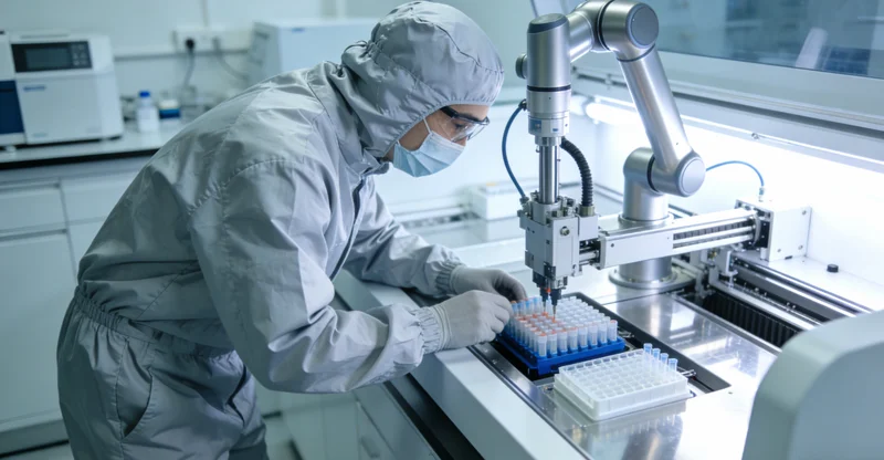 瑞金基因检测实验室技术人员处理