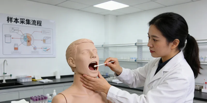 格尔木护士进行无创基因采样（抽