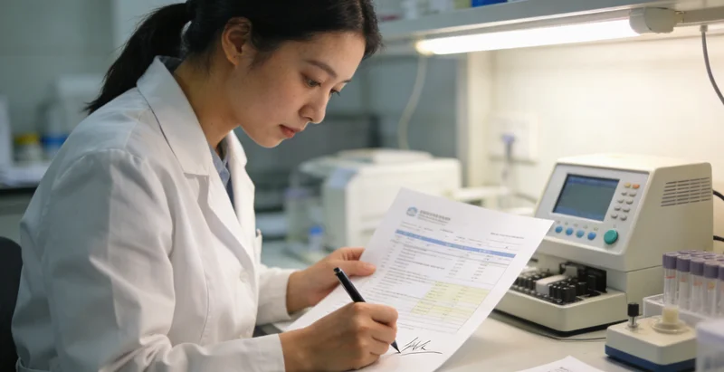 乐陵市民与医生共同查看基因检测